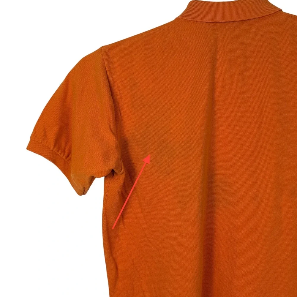 Vintage Polo Ralph‎ Lauren Polo Shirt Mens L Orange Embroidered Pony Cotton Golf